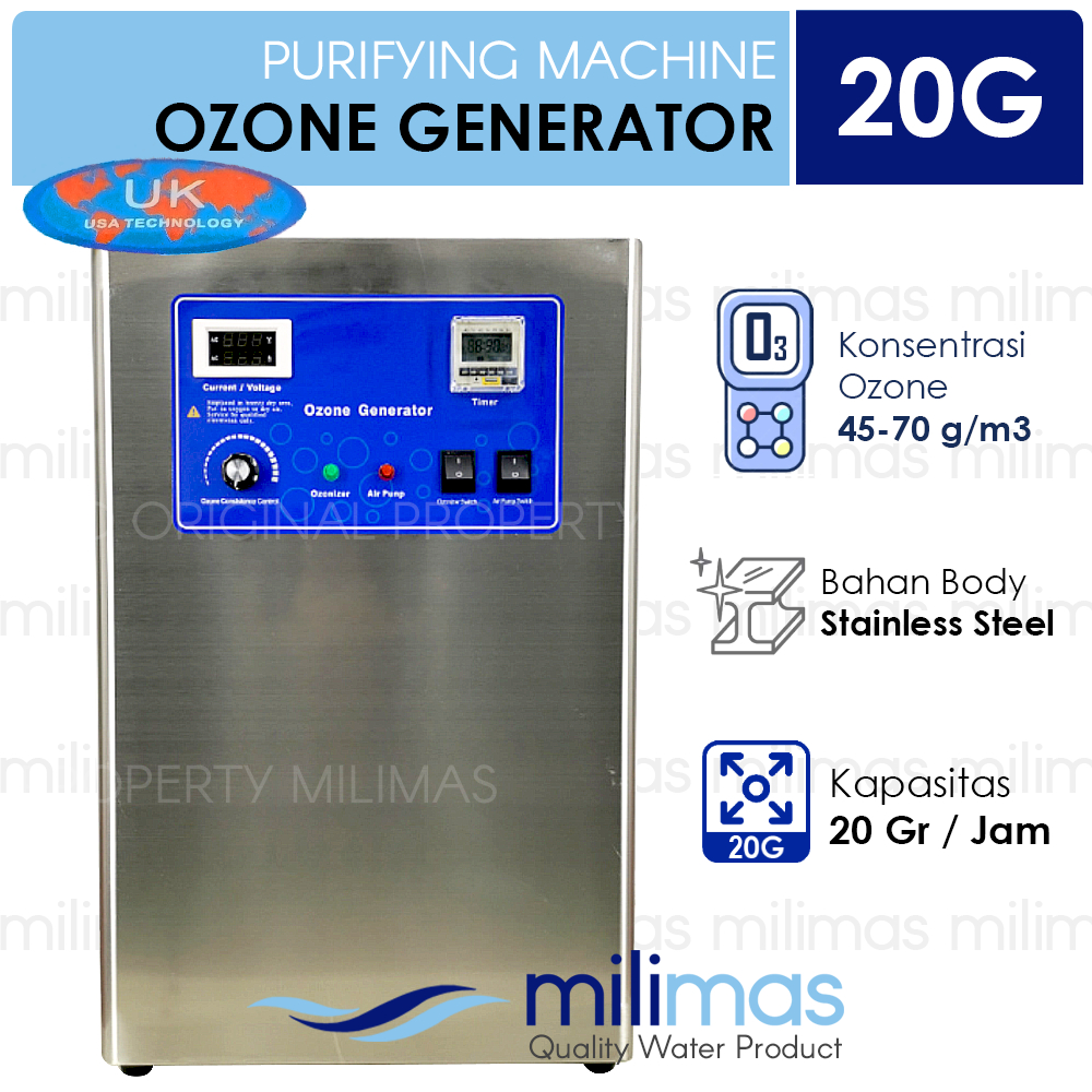 MILI Ozon Generator Kapasitas 20G - Industrial Grade Mesin Dosing Ozon
