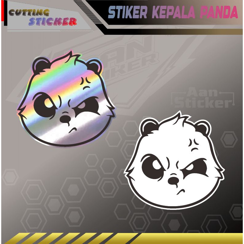 

stiker kepala panda , cutting stiker