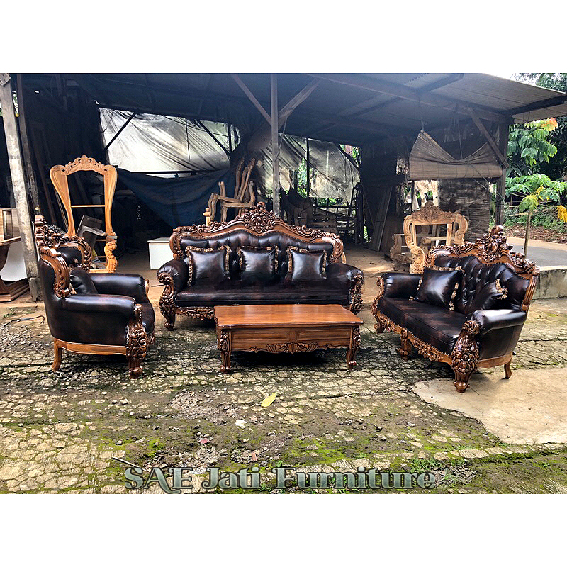 Sofa ruang tamu Jati Jepara murah gaya klasik modern