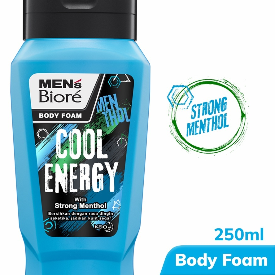 Men's Biore Sabun Mandi Cair Untuk Pria Cool Energy Strong Menthol Botol 250 ml - Sabun Cair Body Wa