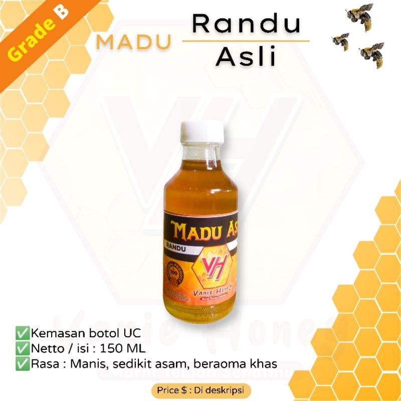 

MADU RANDU GRADE B 150 ml/ Madu Murni/ Madu Asli 100% Alami Tanpa Olahan/ Raw Honey