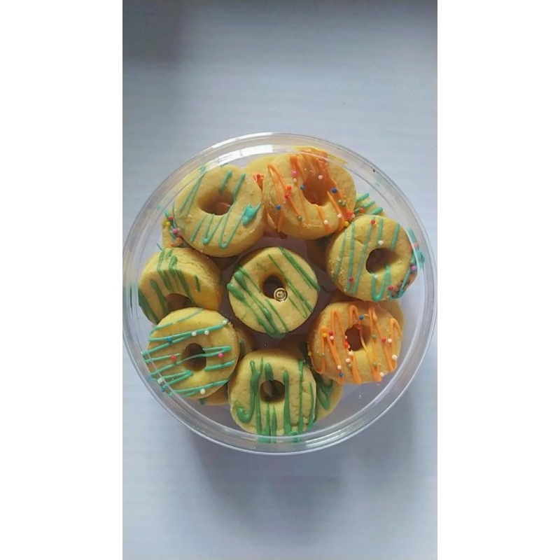 

Kue kering donat warna Kemasan Toples Ukuran 250gram