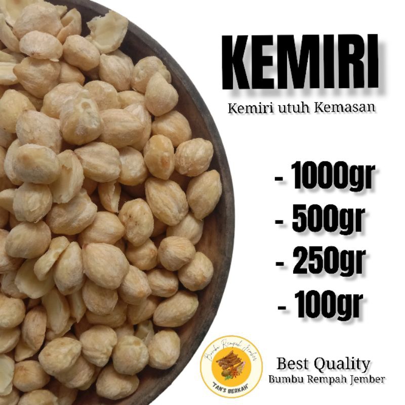 

Kemiri utuh kemasan 100gr dan 250gr