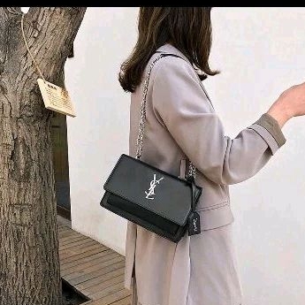 ysl tas hitam rantai