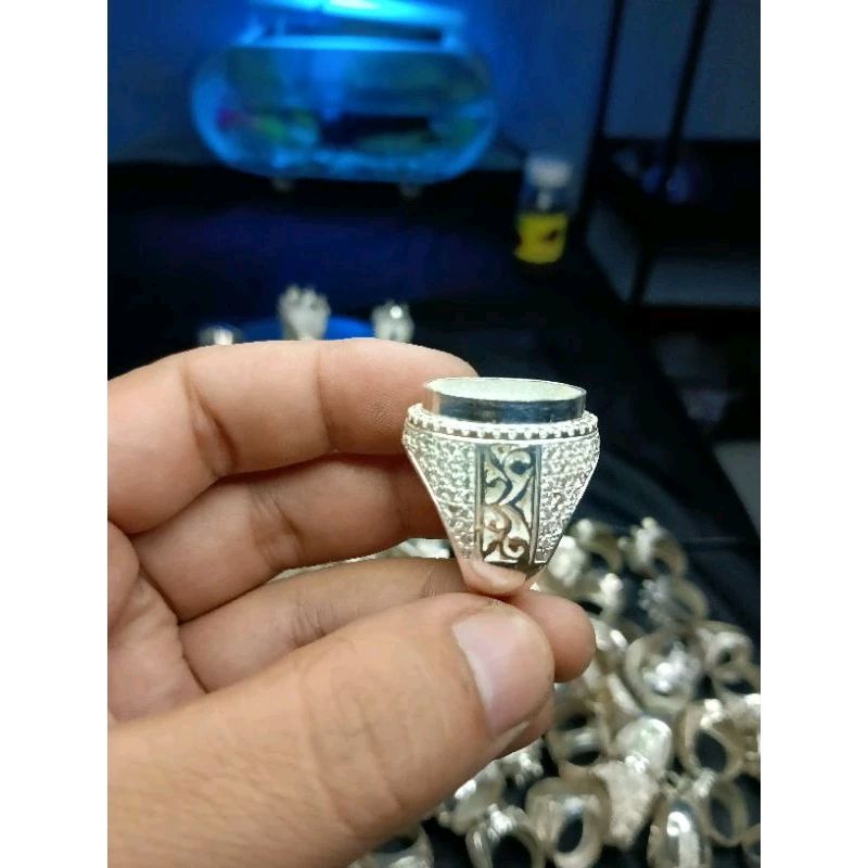 ring perak tanam 20x15