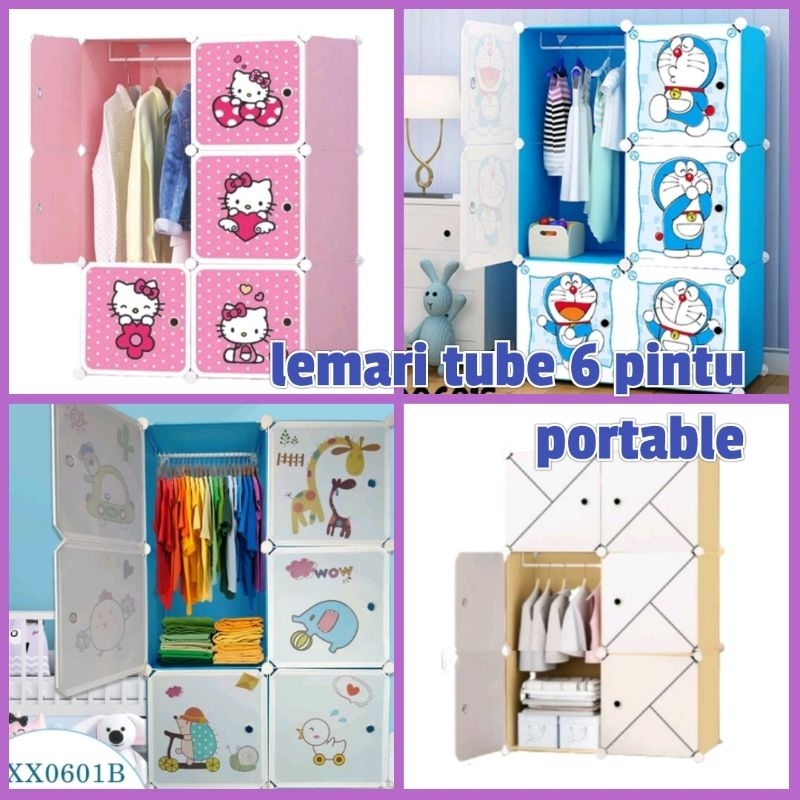 promo lemari portable 6 pintu lemari karakter