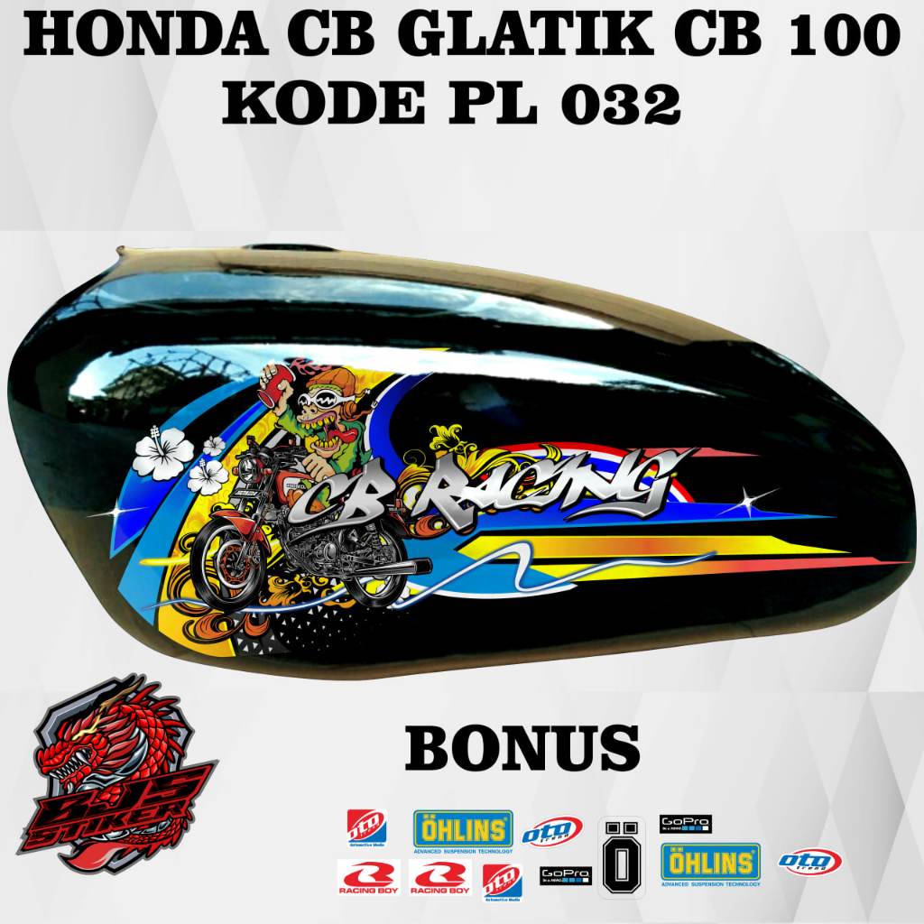 Striping CB 100 CB GLATIK - stiker striping list transparan uv variasi honda CB 100 CB GLATIK PL 032