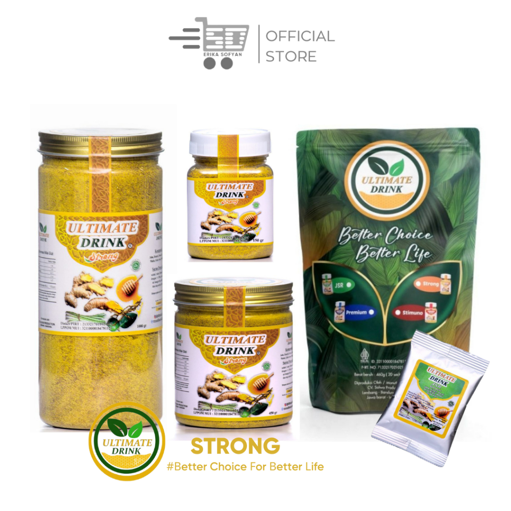 

Minuman Rimpang Kesehatan Ultimate Drink STRONG Jahe Pasak Bumi Menjaga Stamina Semangat Minuman Herbal Ramuan JSR Tanpa Ampas
