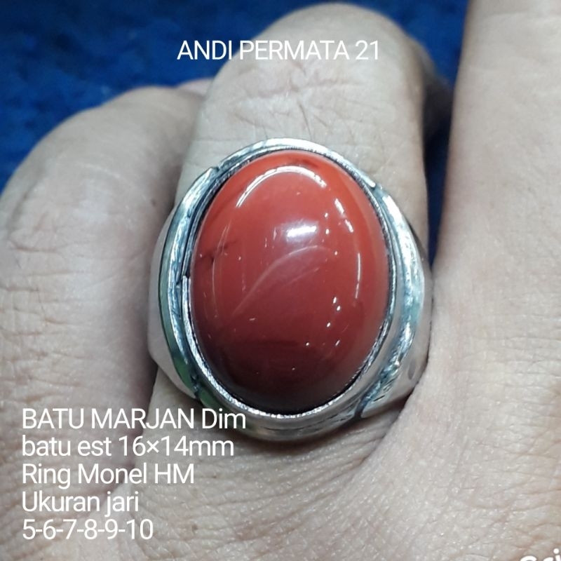 CINCIN BATU MARJAN LAUT MERAH NATURAL ALAM