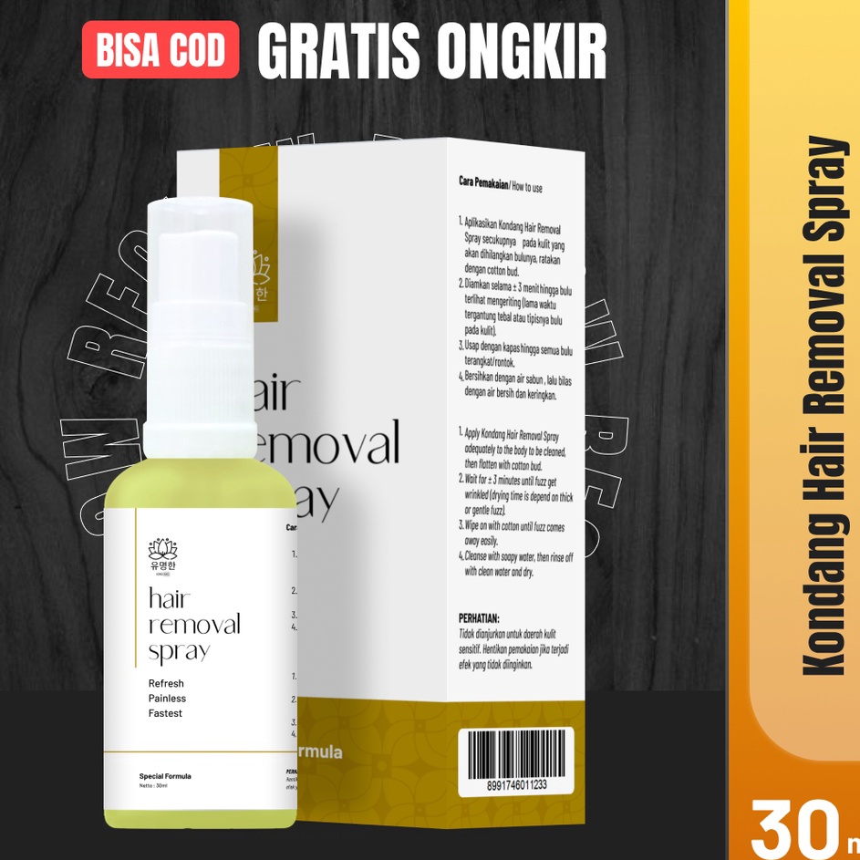 Super Jaminan  Perontok Bulu Permanen Bpom Kondang Hair Removal Spray Waxing Penghilang Bulu Ketiak 