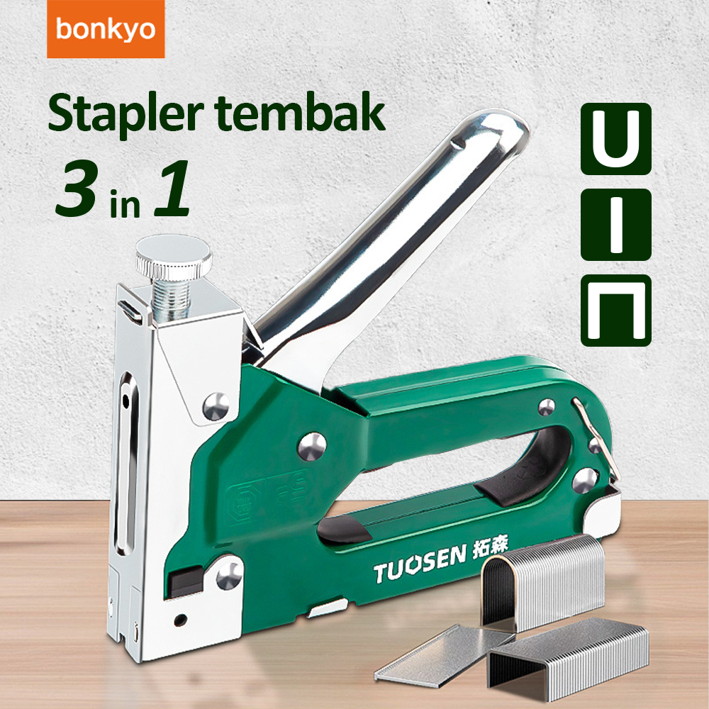 

Bonkyo Isi Staples tembak jok motor/Stapler tembak kayu gun paku steples tembak 3 in 1 tacker Bisa 3 Jenis Staples - 1 set