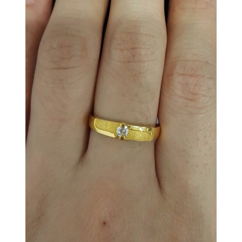 cincin tunangan mata satu emas asli kadar 99/24k