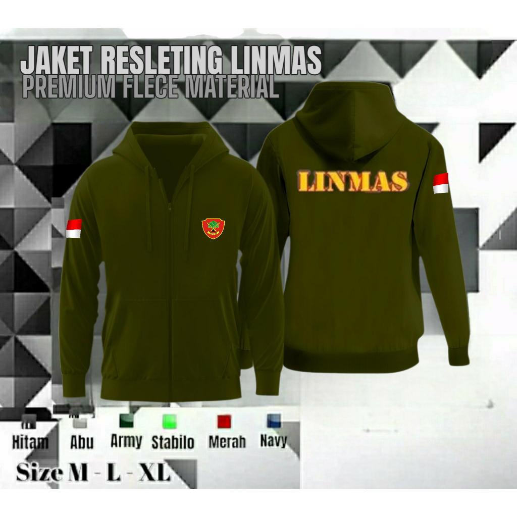 jaket LINMAS / sweater Linmas / Jaket resleting Linmas / bahan Flece