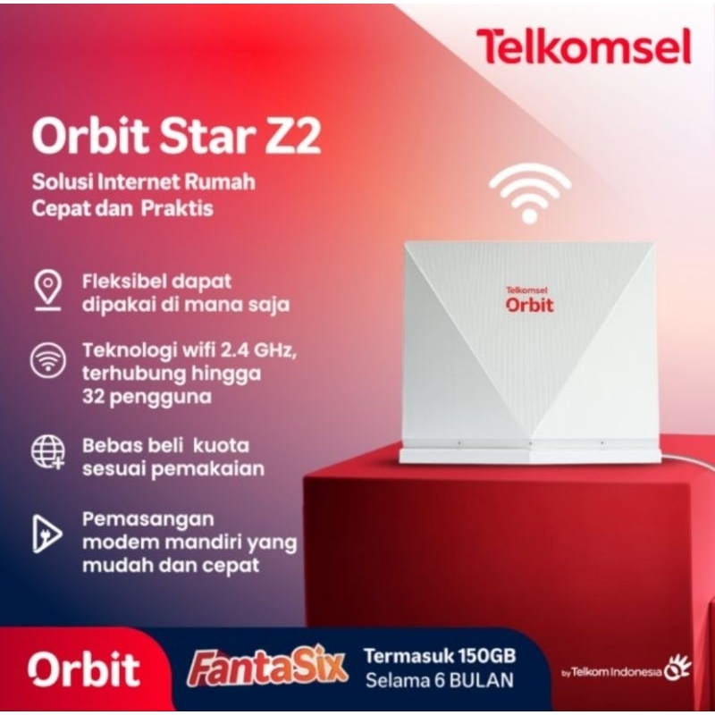 Telkomsel Orbit Star Z2 Modem WiFi 4G High Speed Bonus Paket Data internet