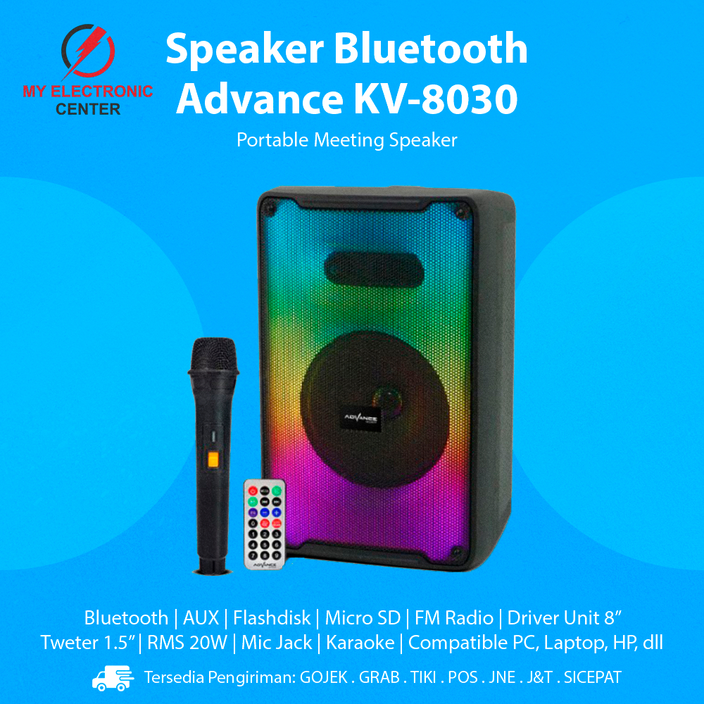Speaker Bluetooth Advance KV-8030 Laptop Komputer PC HP Karaoke TV