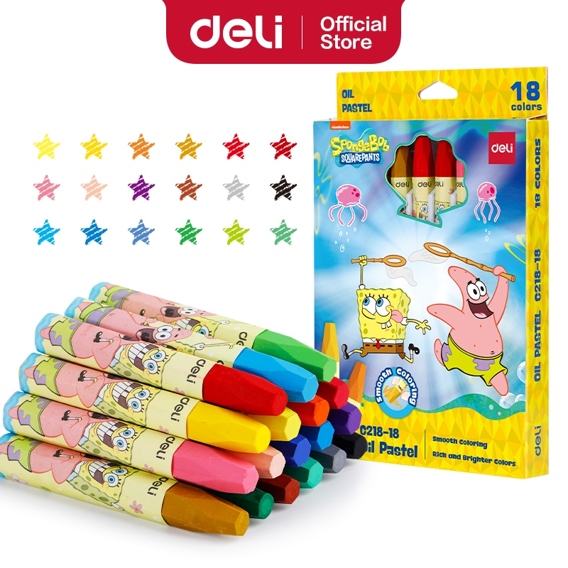 

Deli Crayon Oil Pastel SpongeBob 18warna C218-18