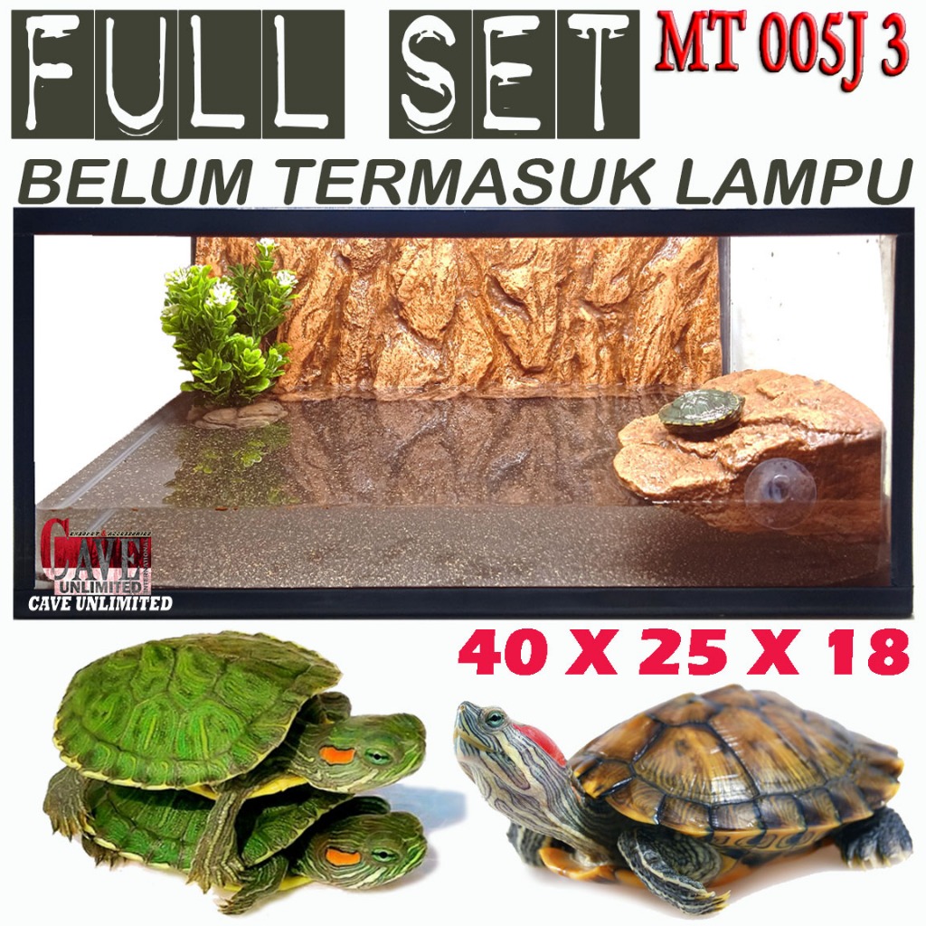 MT005J3 PAKET TERRARIUM AKUARIUM KANDANG REPTILE KURA AIR TURTLE RES BRAZIL RAZOR PIPUT DAMER KURA A