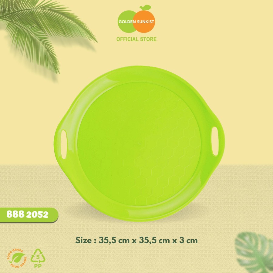 Baki Bulat Besar Hijau BBB 2052 H | Baki / Nampan Bulat Plastik Golden Sunkist