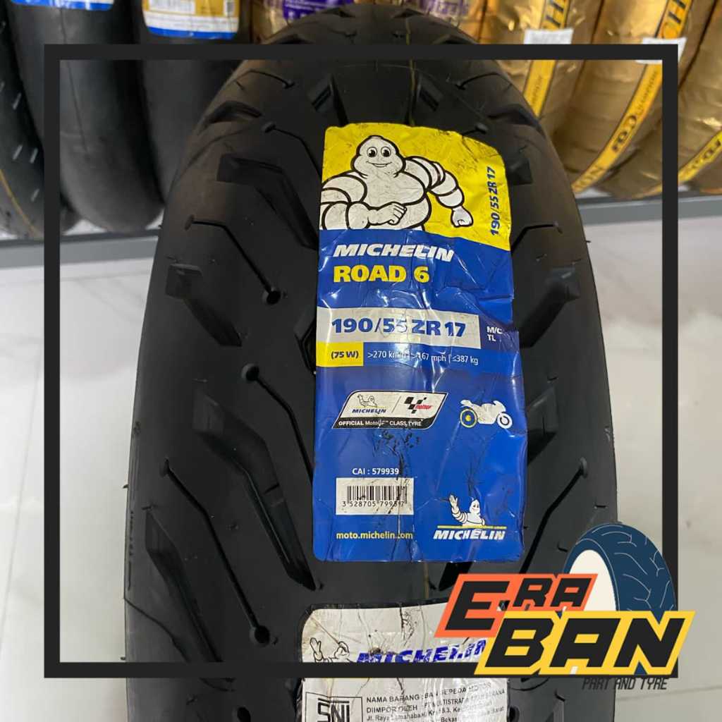 BAN LUAR MICHELIN ROAD 6 190 55 RING 17 TUBELESS