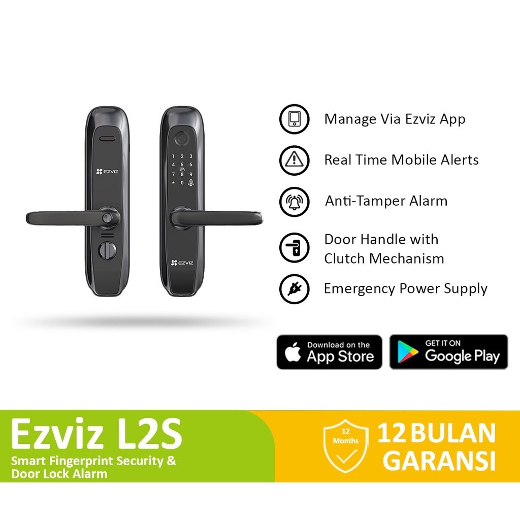 EZVIZ L2S Kunci Pintu Digital Fingerprint + Doorbell