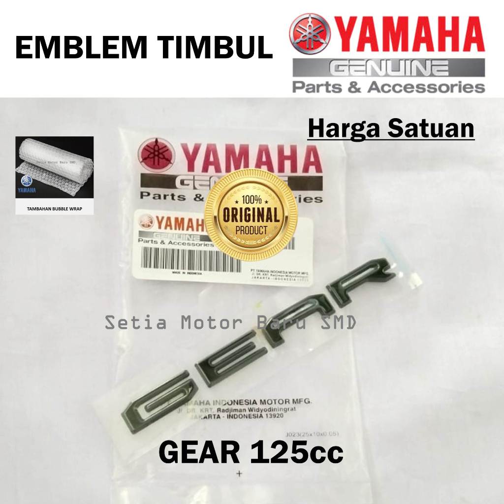 Emblem Stiker Timbul Logo Gear 125 Asli Original Yamaha