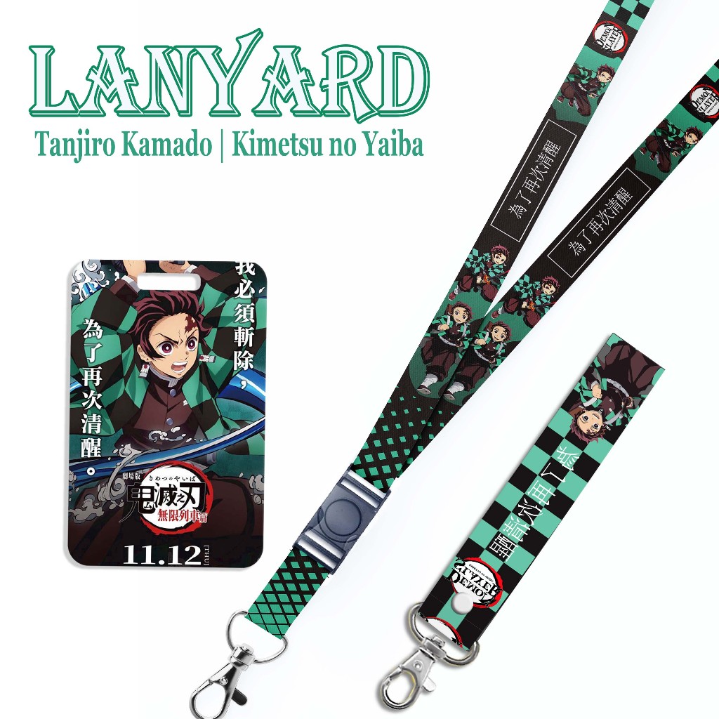 

STRAP LANYARD CARD HOLDER Demon Slayer Tanjiro Kamado ID Card, Gantungan Kunci, Handphone
