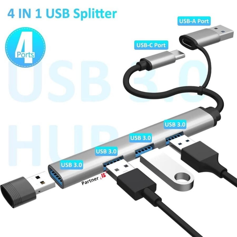 TYPE C USB HUB 4 Port USB Splitter Adapter OTG 4 in 1 USB 3.0