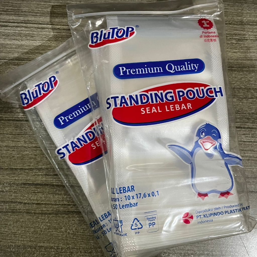 (I-45) STANDING POUCH 10x17 STP DOUBLE SEAL / KEMASAN PLASTIK BERDIRI KLIP TEBAL ISI 50 PCS