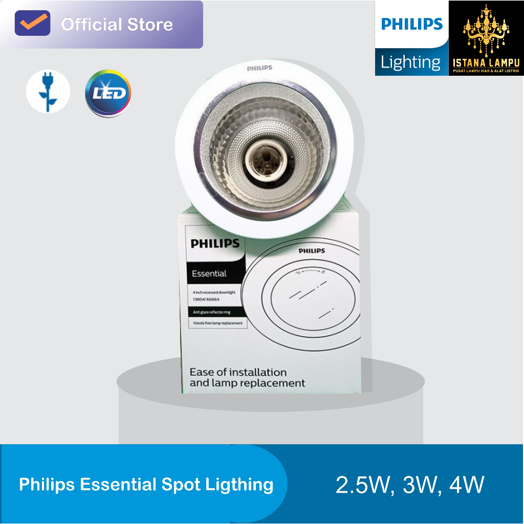 Philips Downlight 4" Inch Recessed 2.5W, 3W, 4W