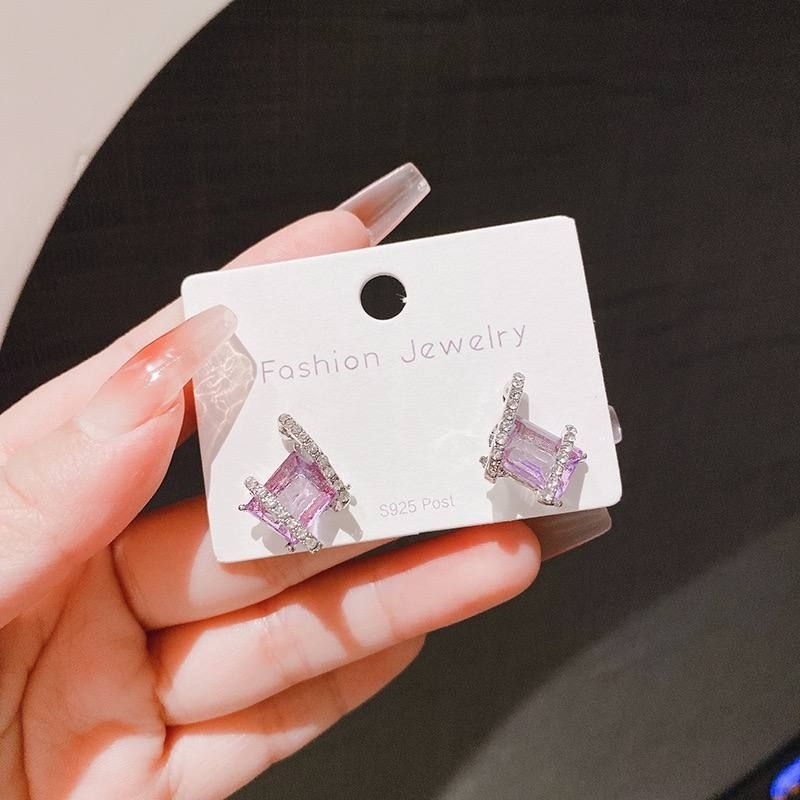 Anting Korea Permata Ungu Lilac