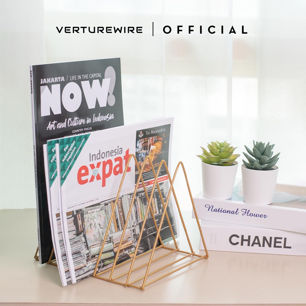 

Verturewire Pembatas Buku Minimalis Warna Gold / Triangle Bookshelf