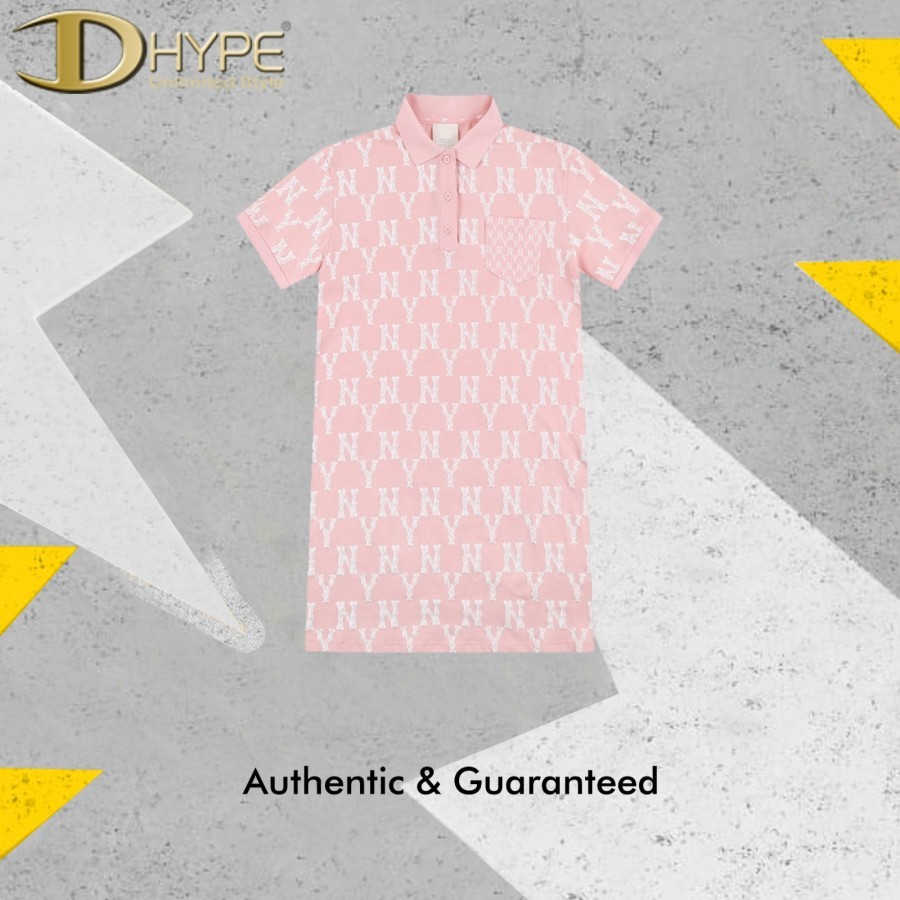 MLB NY YANKEES MONOGRAM POLO DRESS PINK 100% Authentic