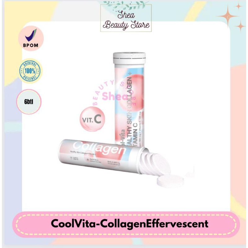 

coolvita- Collagen Effervescent tablet rasa peach paket cerah