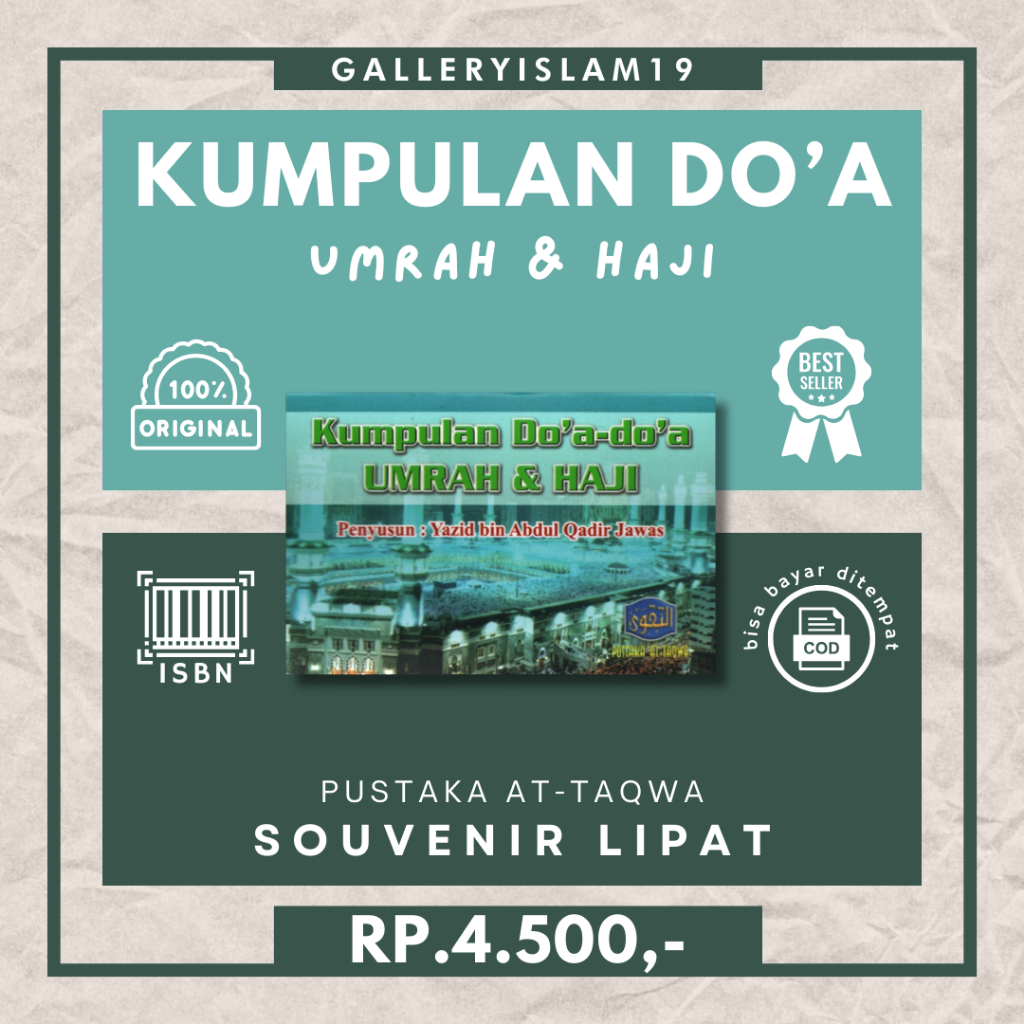 Souvenir Lipat Kumpulan Doa Haji & Umrah Bacaan Muslim Pustaka At-Taqwa Buku Saku Lipat Islam