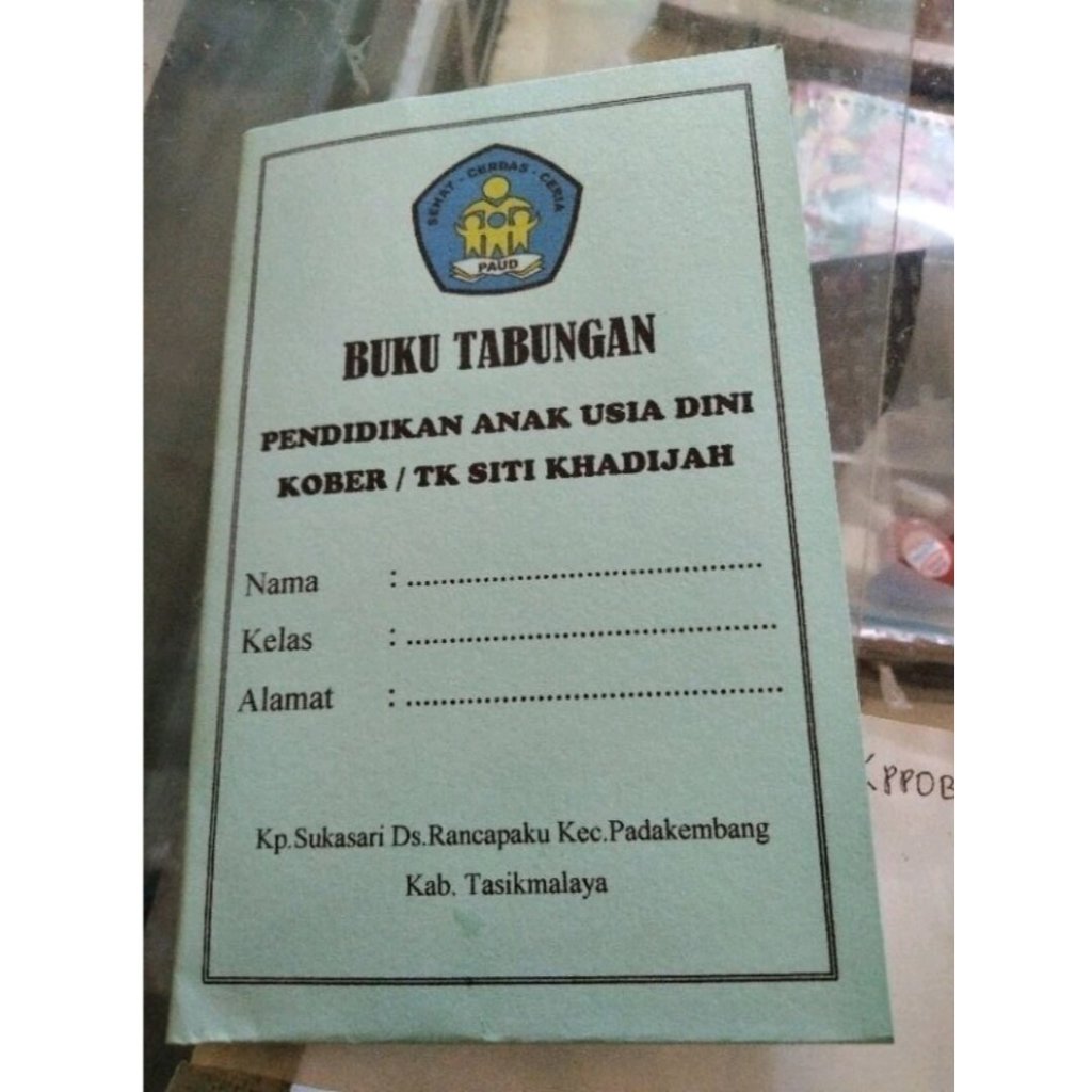

BUKU TABUNGAN TK/PAUD/TPA ISI 20 bisa COSTUM