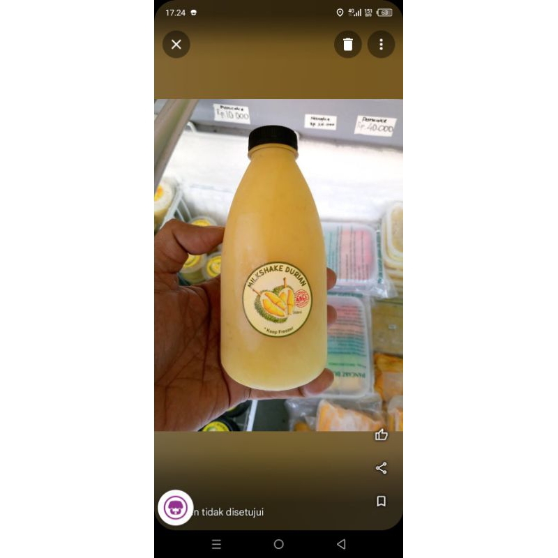 

Minuman Segar Milshake Durian Montong (350ml)