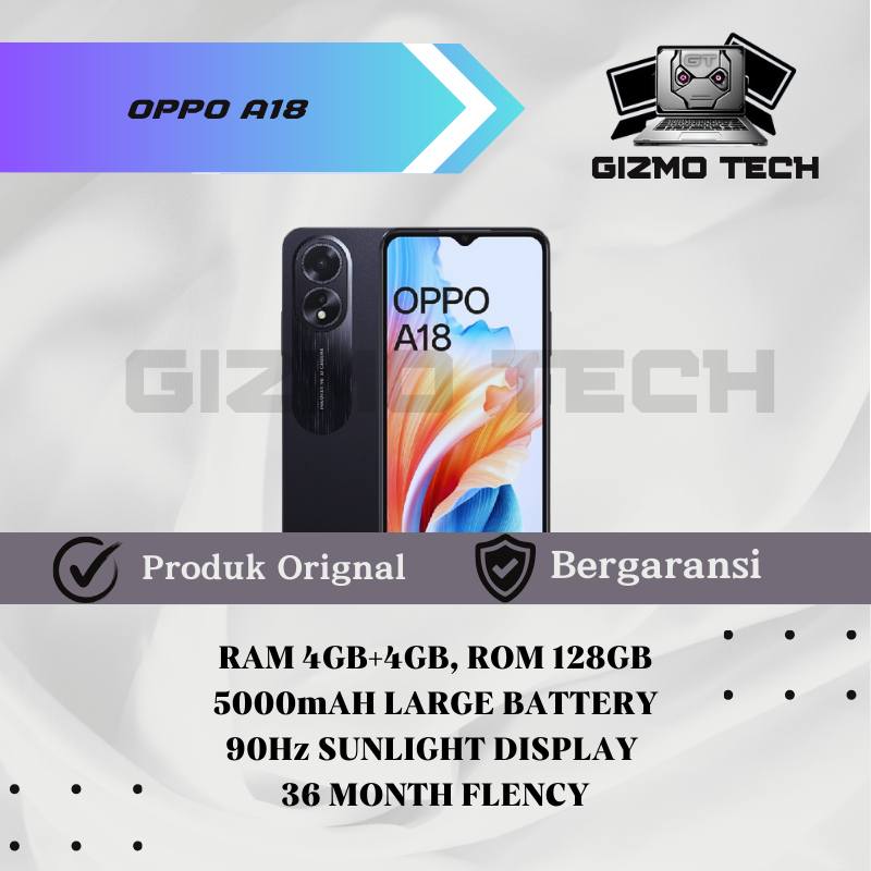 OPPO A18 RAM 4GB+4GB ROM 128GB