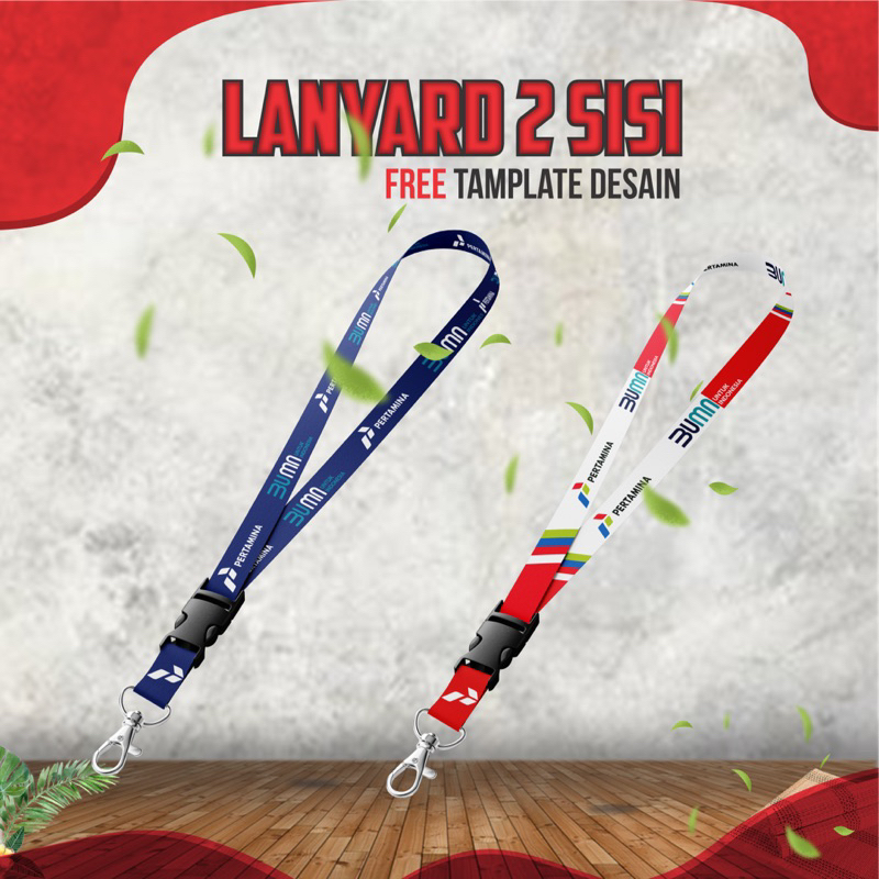 

[FREE DESIGN] Cetak Tali Lanyard Id Card Nametag Printing sublime custom 2 sisi