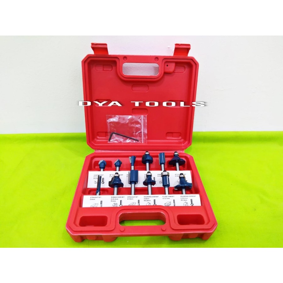 MATA PROFIL TRIMER BITS / ROUTER SET 12 pcs / MATA Profile Ukir Kayu
