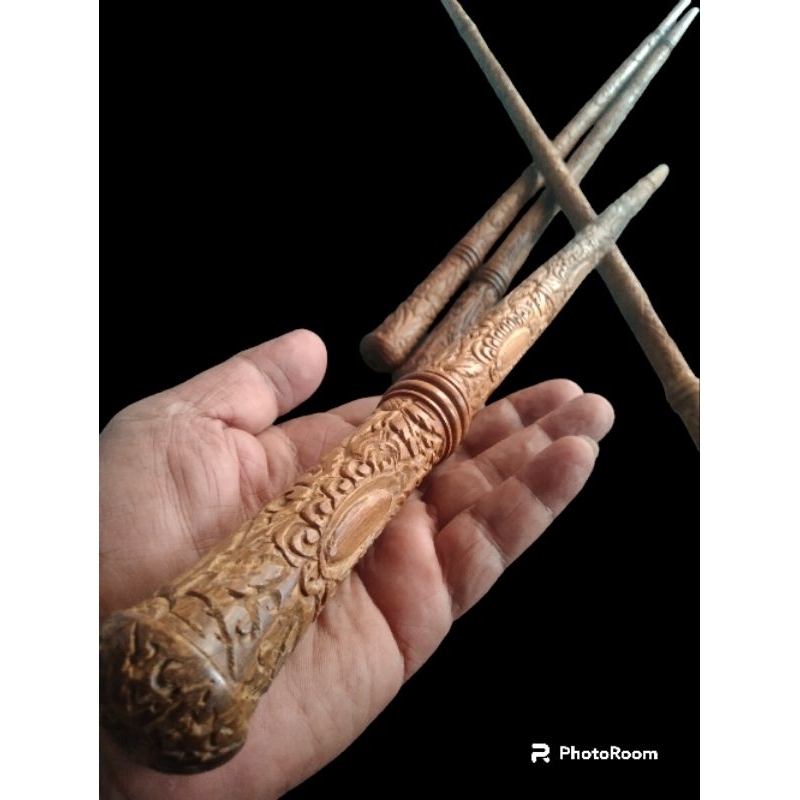 Tongkat Komando Kayu Gaharu Super Full Ukir