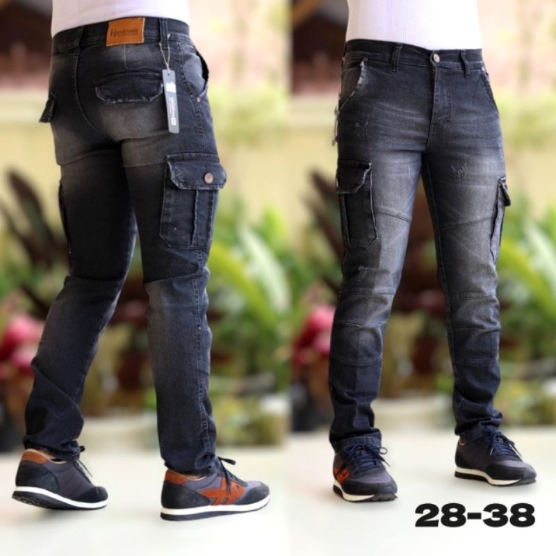 Celana Jeans Pria Jogger Cargo Motif Sobek Cakar Premium Oroginal Distro High Quality