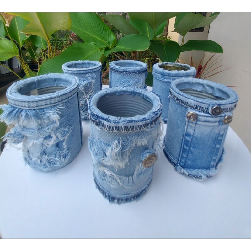 

Tempat Pensil/Sendok Garpu/Pot Bunga/Prakarya bahan bekas/Jeans