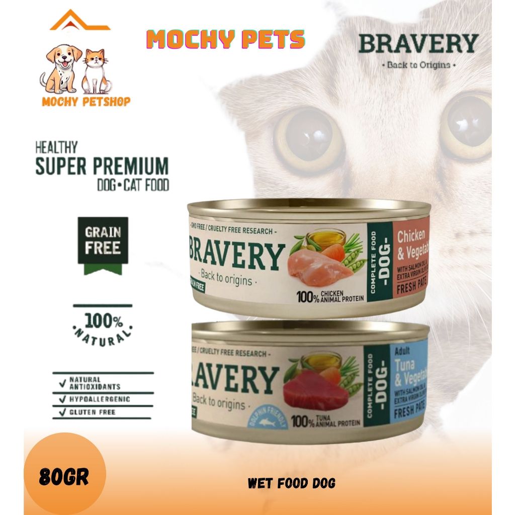 BRAVERY Wet Food for Dogs 80gr / Makanan Basah Anjing / Wet Food