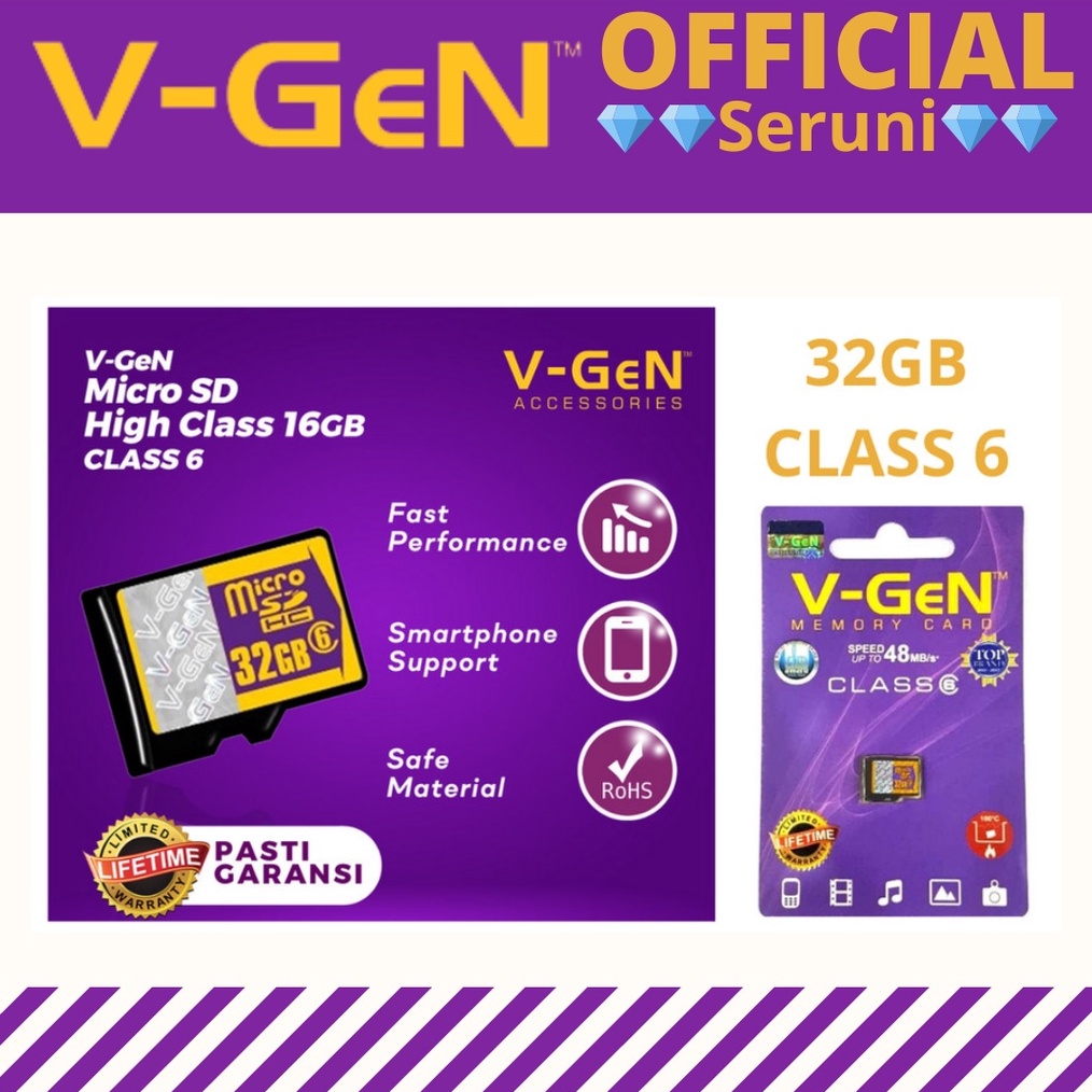 KODE I1G SERUNI microsd vgen 32GB class 6 ORI