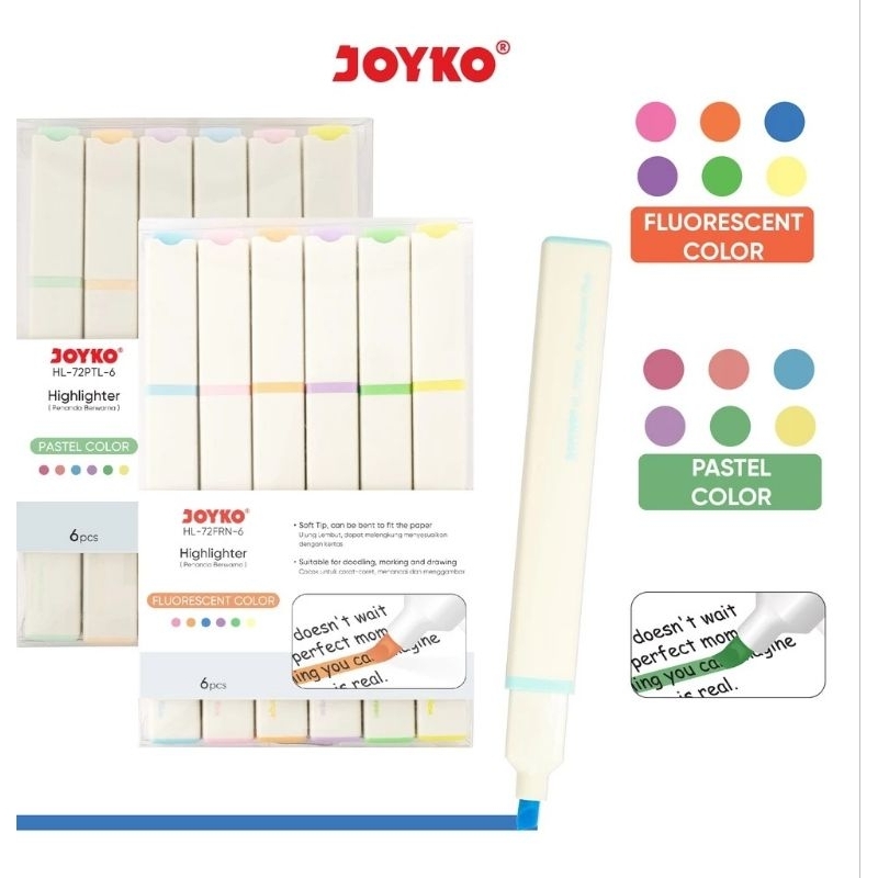 

Penanda Berwarna Highlighter Joyko HL- 72PTL 6 Warna