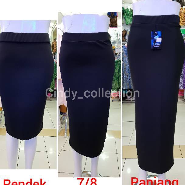 SUPER DISKON Rok Span Scuba Pendek 78 Panjang Rok Scuba Rok Kerja ROK Pensil ROK Hitam Rok Wanita RO