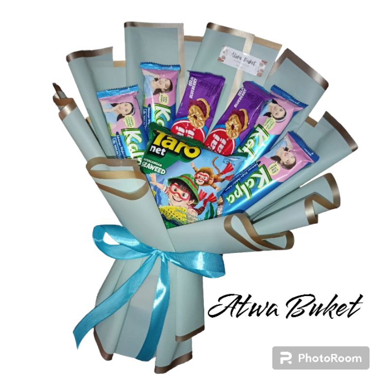 

Buket Snack Kalpa / Buket Jajan / Buket Hadiah Ultah / Buket Hati Guru, Hari Ibu / Buket snack Wisuda