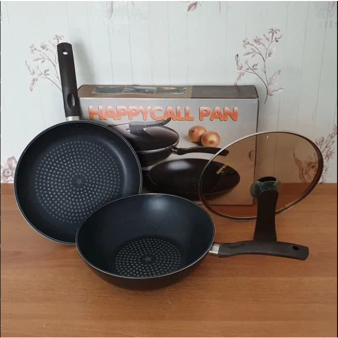 55.Wok Pan Diamond Set 3Pcs Happy Call