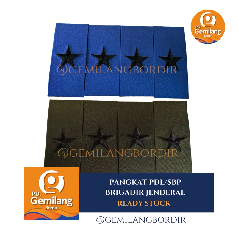 PANGKAT BRIGJEN PDL SBP | sepasang | Pangkat PDL TNI | Pangkat TNI Bordir