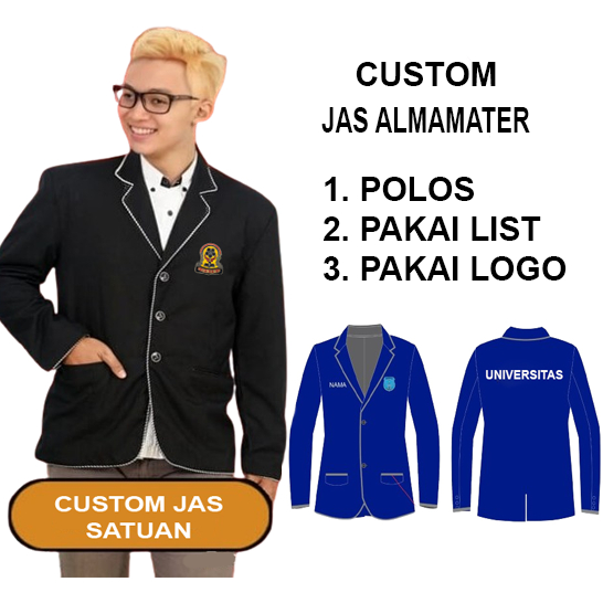 Custom jas almamater jas almet SD SMP SANTRI UNIVERSITAS Free Logo dan Nama Sekolah Bisa Satuan